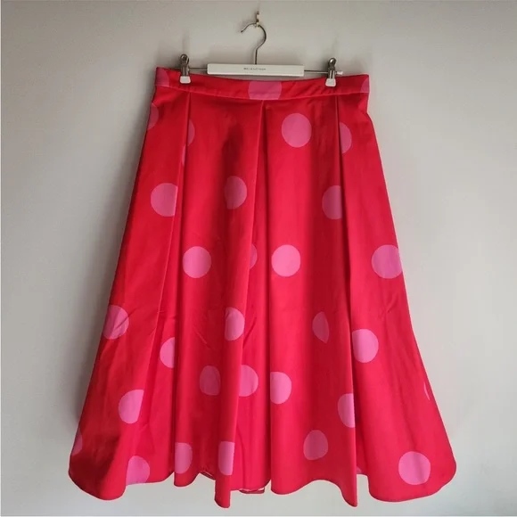 kate spade Red Midi Skirt with Pink Polka Dots - Picture 3 of 5